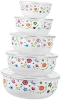 5 Pieces Mixing Bowl Set with Lids, Nesting Food Storage Containers