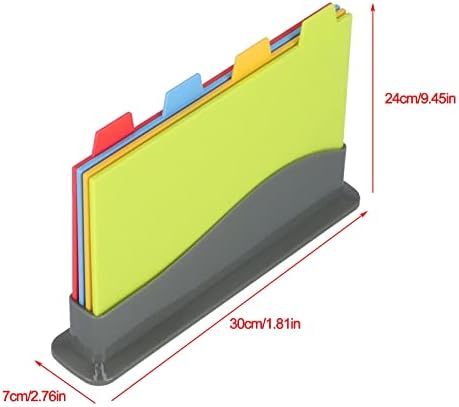 PP Cutting Board Set, 4-Piece with Handles and Plastic Bracket