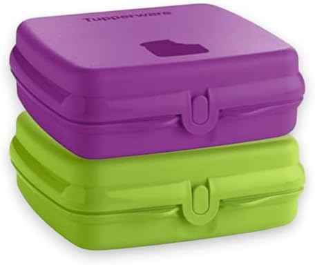 Tupperware Sandwich Keeper Set, Purple and Green