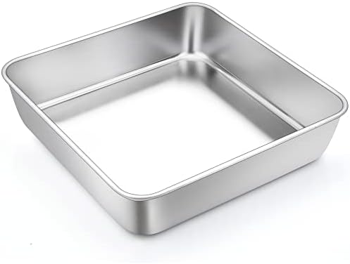 TeamFar 9 x 9 Inch Baking Pan, Stainless Steel Square Cake Pan