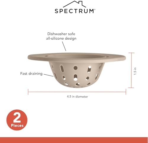 Spectrum Silicone Sink Strainer 2-Pack - Flexible Kitchen Sink Drain