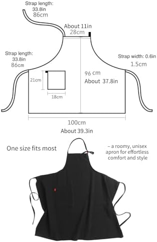 Jeelow Linen Bib Apron with Pockets for Women Men Cooking Kitchen