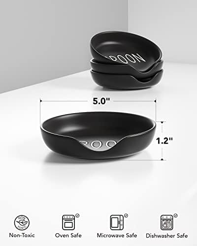 LE TAUCI Ceramic Spoon Rest for Stove Top, 5 Inch Spoon Holder for
