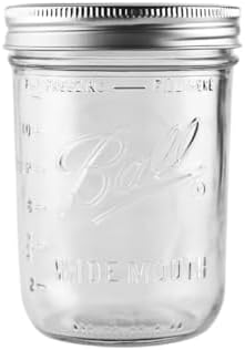 Ball 16 oz Wide Mouth Glass Mason Jars, 6 Pack