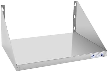 Hally Stainless Steel Wall-Mount Microwave Shelf, 18" x 24"