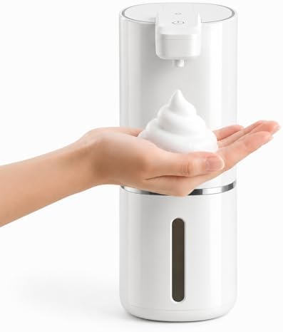 Automatic Foam Soap Dispenser for Kitchen Sink, USB-C, White, 380ml