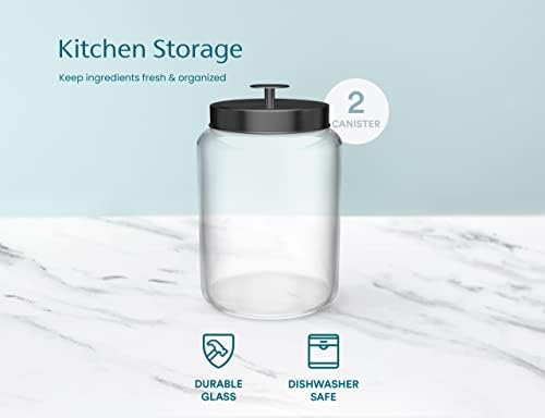 KooK Glass Storage Containers with Lids, Glass Jar with Lid, 1 Gallon