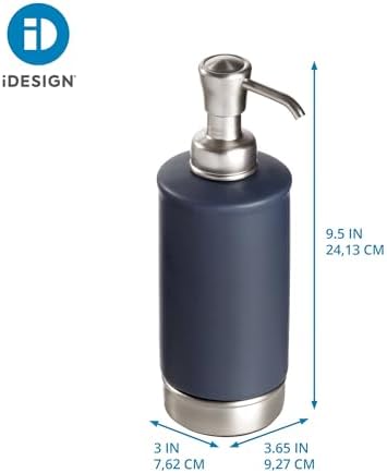 iDesign Hand Soap Dispenser, Navy Blue/Brushed Nickel