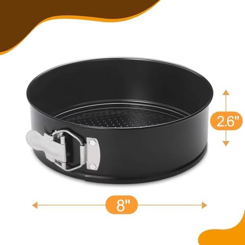 HIWARE 8 Inch Non-stick Springform Pan with Removable Bottom