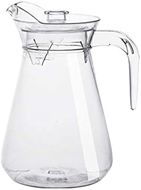 Water Carafe - Acrylic and Glass Pitcher with Lid and Spout for Hot or