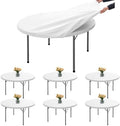 Fitted Table Cloth Round Cover, Non-Slip Elastic Edge, 6-Pack