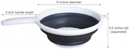 Handy Housewares 8" Round Space Saving Collapsible Silicone Kitchen