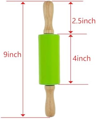 4 Pack Mini Small Rolling Pin 9 Inch Kids Rolling Pin Wooden Handle