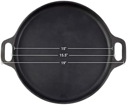 Home-Complete Cast Iron Pizza Pan with Dual Handles, 16 inch