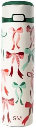 Simple Modern Christmas Water Bottle with Straw & Handle | 24oz | Bows