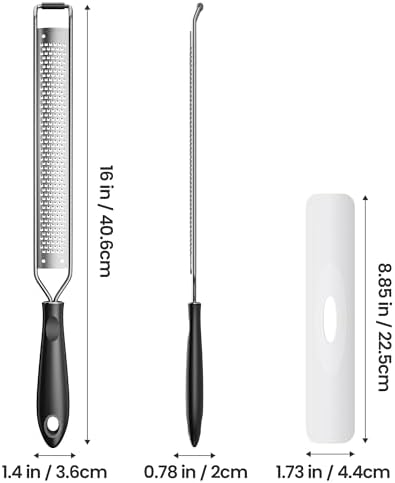 Zester Grater With Handle Cheese Grater for Lemon Zester Kitchen,Black