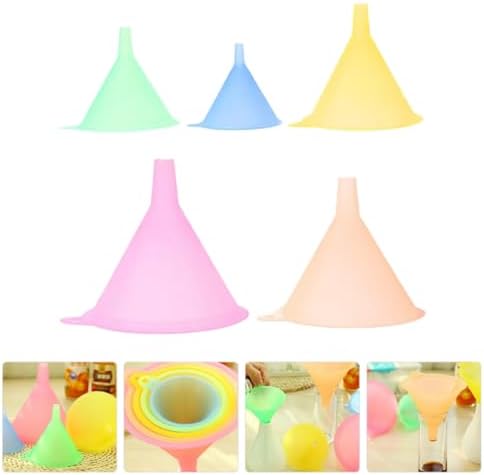 5pcs Small Kitchen Funnels Food Grade Plastic Nesting Set for Filling