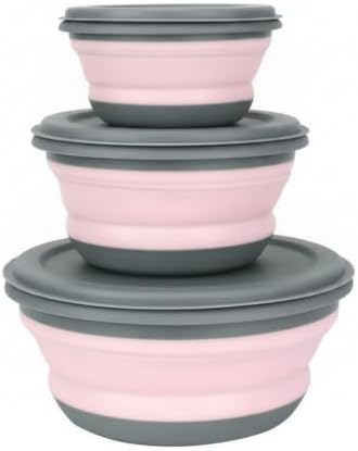3.35 Inch Collapsible Silicone Bowls with Lids, Space Saving Food