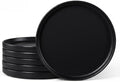 E-far Dinner Plates Set of 6, 10.5 Inch Stoneware Dinner Plate, Black