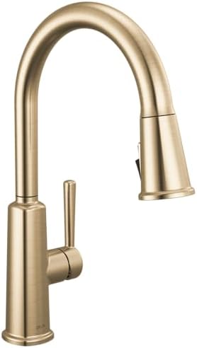 Delta Finnridge Brushed Gold Pull-Down Kitchen Faucet 19730LF-CZ