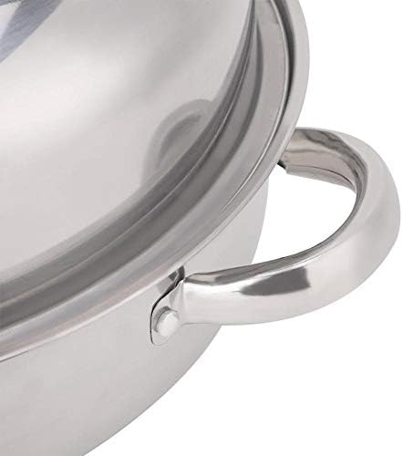 Stainless Steel Steamer Pot, Visible Cooking Steaming Boiling Hotpot for Home Kitchen Stainless Steel Glass Lid 28 cm Single Layer 1 Piece