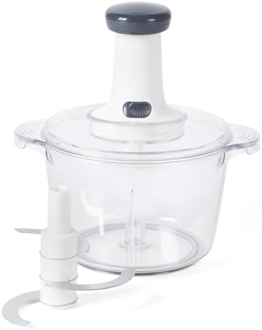 Calphalon Aero Food Chopper, Manual Vegetable Chopper with Container, Large-Capacity BPA-Free Chopping Bowl with Interchangeable Blades for Dicing, Slicing & Meal Prep