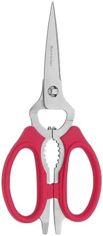 Messermeister 8-Inch Take-Apart Kitchen Scissors, Red - Includes