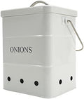 Onion Storage, Metal Onion Storage Container with Lid and Handles