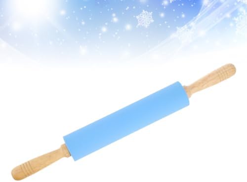 Non Stick Rolling Pin with Wood Handle Silicone Dough Roller