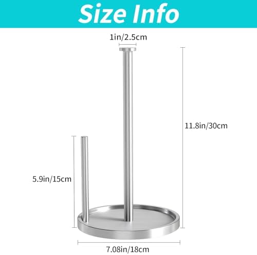 Paper Towel Holder Countertop, Stainless Steel, Silver