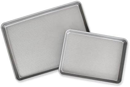 USA Pan Nonstick Half Sheet Pan and Quarter Sheet Pan, Set of 2