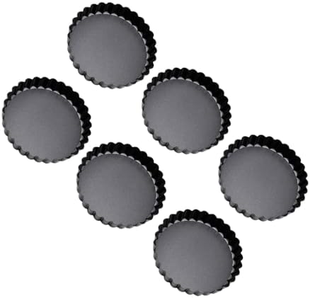 Pack of 6 Tart Pans Removable Bottoms Eggs Tart Molds Non Stick Small