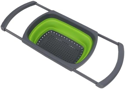RiToEasysports Collapsible Colander, Plastic Silicone Over The Sink