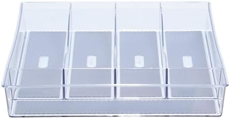 Glad Silverware & Utensil Drawer Organizer - Divided Clear Plastic