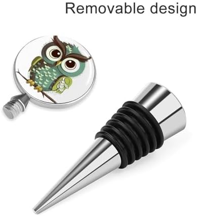 Cartoon Green Cute Owl Wine Stopper Vacuum Alloy Wine Bottle Stopper