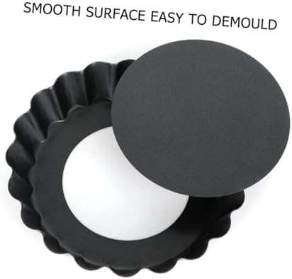 SHOWERORO 6 Piece round Carbon Steel Pie Tart Pan with Removable