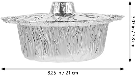 BESPORTBLE 5 Sets Disposable Aluminum Pot with Lid Round Foil Pans