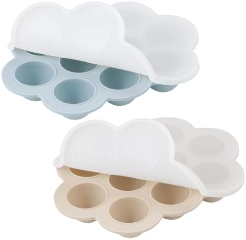 PandaEar 2 Pack Baby Food Freezer Tray with Lids, Silicone Baby Food