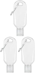 3Pcs Portable Clear Hot Sauce Keychain Bottles, 2oz/50ml Mini