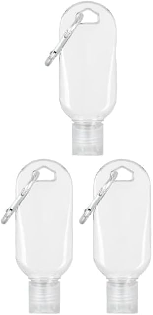 3Pcs Portable Clear Hot Sauce Keychain Bottles, 2oz/50ml Mini