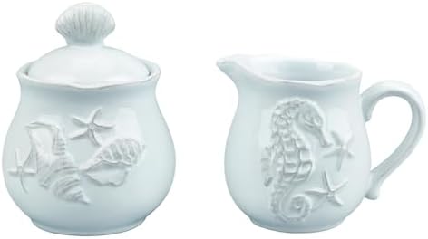 Blue Sky Ceramics Sky Ceramic Laguna Coastal Sugar and Creamer Set