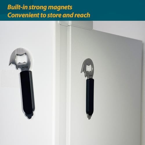 2-pack Magnetic 3-IN-1 Ring-Pull Can Opener,Beer Bottle & Soda Can