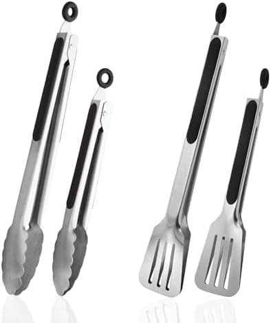Kitchen Tongs for Cooking, Set of 4, 9 inch and 12 inch