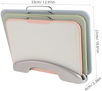 Plastic Cutting Boards Set with Holder, Handles and Juice Grooves