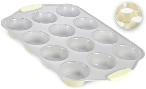 Boxiki Kitchen 12 Cups Ceramic Coated Muffin Pan for Baking - Durable
