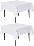sancua White Square Tablecloths 54x54 Inch Table Cloth, 2 Pack