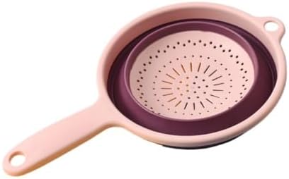 Collapsible Colander, Foldable Silicone Food Strainer with Handle