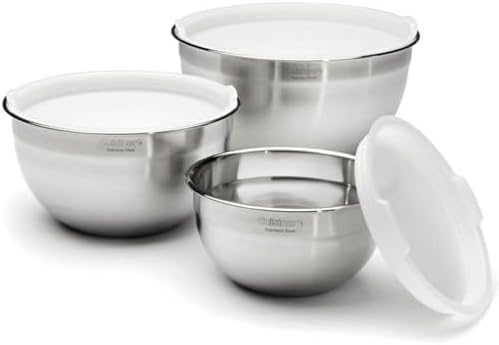 Cuisinart Mixing Bowl Set, Nesting Bowls, Stainless Steel, 3-Piece