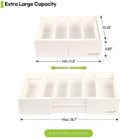 CLEANCLUE Bamboo Expandable Pot Pan and Lid Organizers under Cabinet