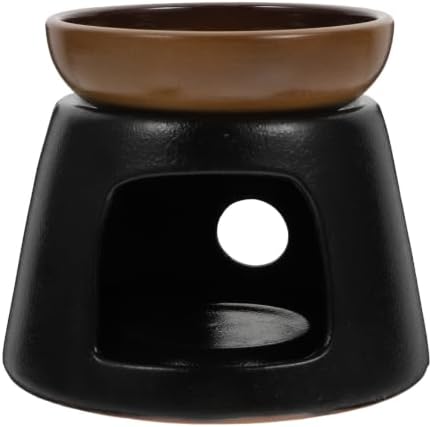 Ceramic Teapot Warmer Base Candle Powered Tea Heater Stand Black
